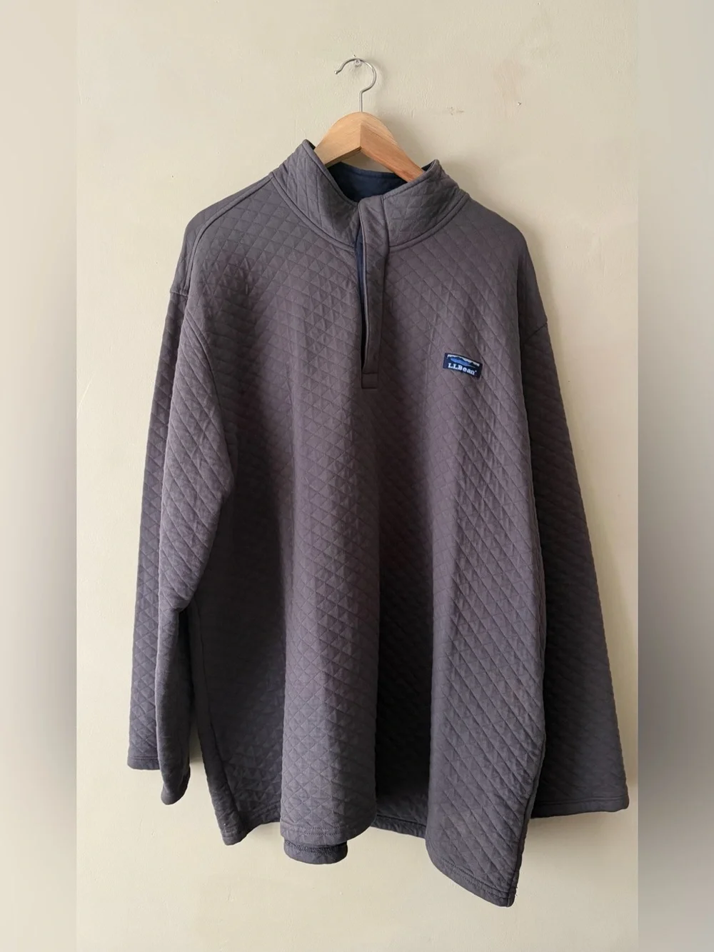 LL Bean Men's XXL Gray Bean's Quilted Sweatshirt #509332 789
